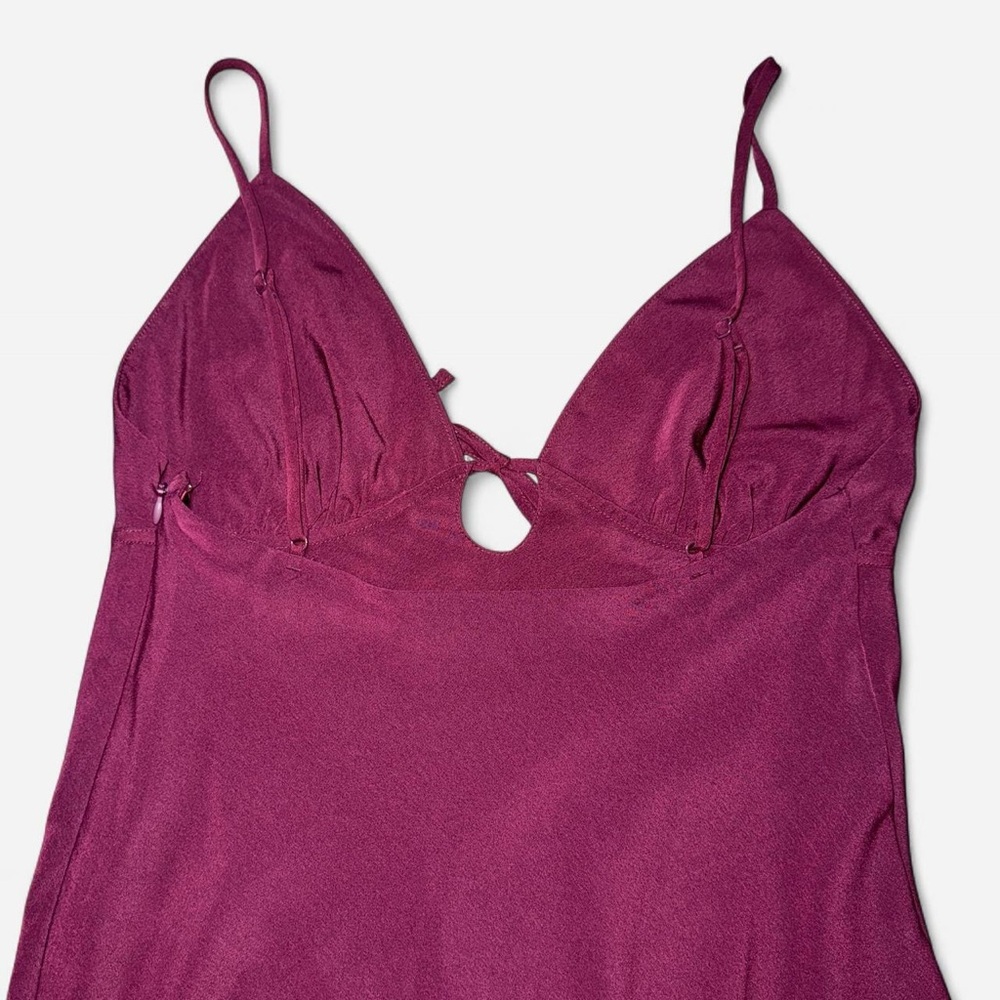 PINK Victoria's Secret "Fall In Love Midi Dress" - Plum Burgundy Slip Dress - Picture 6 of 13